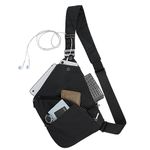 Anti-Theft Crossbody Bag for Women and Men, Personal Flex Bag RFID Blocking Shoulder Chest Bag Lightweight Sling Bag for Travel Sport