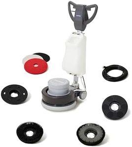 17" Heavy-Duty Weighted Floor Buffer Polisher Machine – 1500W, 154 RPM Commercial Scrubber with Removable Weights – Includes 3.5 Gal Tank, 2 Brushes & 3 Pads – Strip, Buff, Scrub & Polish Floors