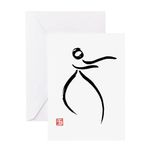 CafePress Tai Chi Raise Hands Matte Folded Greeting Card Matte