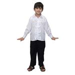 Kaku Fancy Dresses White Frill Shirt Western Costume -White, 3-4 Years, For Boys