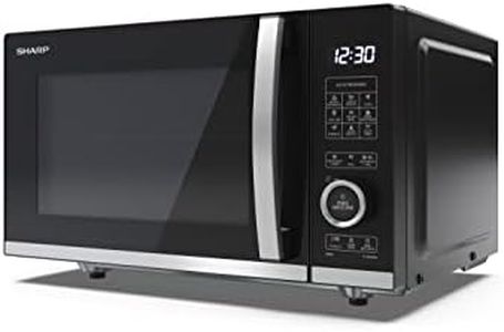 SHARP YC-QG204AU-B Compact 20 Litre 800W Digital FLATBED Microwave with 1050W Grill, 10 power levels, ECO Mode, defrost function, LED cavity light - Black