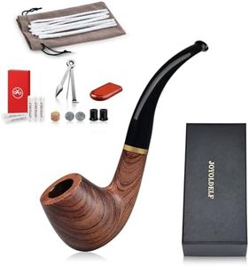 Joyoldelf Smoking Pipe, Wooden Tobacco Pipe with Gift Box, Rosewood Tobacco Pipes for Smoking with Tobacco Pipe Stand, 9mm Pipe Filter, 3-in-1 Pipe Scraper and Smoking Accessories