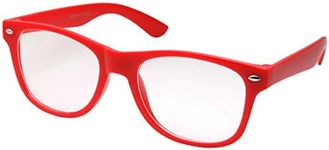 Kids Nerd Glasses Clear Lens Geek Fake for Costume Children's (Age 3-10) Red