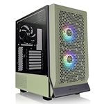 Thermaltake Ceres 300 Matcha Green Mid Tower E-ATX Computer Case with Tempered Glass Side Panel; 2xCT140 ARGB Fan Preinstalled; Rotational PCIe Slots; CA-1Y2-00MEWN-00; 3 Years Warranty