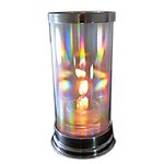 Crystal Prism Hurricane Lantern with Hand-Blown, Firefly 2-oz. Refillable Glass Votive Candle by Firelfy