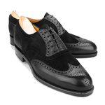 Costoso Italiano Fresnes Black Leather & Suede Formal Lace Up Oxford Dress Shoes for Men