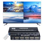 LUKFOCAB HDMI Multi-Viewer 4X1, Seamless Switcher 4 in 1 Out, Quad Multi Viewer Switcher with IR Remote, Supports 4K 30Hz, 5 Display Modes for Security Camera, Gaming Consoles