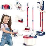 Fistone Kids Cleaning Set for Toddlers, 12 Pcs Vacuum Cleaner Toy Set, House Keeping Toy Set Including Vacuum Cleaner Sweeper Bucket Mop, Pretend Home Cleaning Play Set Gifts for Boys & Girls