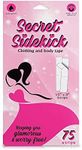 Secret Sidekick Womens Clear Double Sided Fashion Tape for Clothing and Body, Strong Adhesive For All Skin Tones and Fabric, 75 Strips