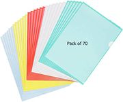 Shining Zon L-Type Transparent Clear Documents Sleeve Project Paper Folders Organizer Important Certificate My Clear Folder (Pack of 70–A4 Size Paper-140 Micron)