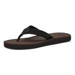 Quiksilver Men's Carver Suede 3 Point Flip Flop Athletic Sandal, Brown 1, 10 UK