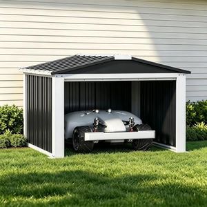 REEMOON Metal Outdoor Storage Shed, Small Storage Sheds Storage House, 3x3 FT Outdoor Tool Storage for Garden Lawn, Black, Assembly Required