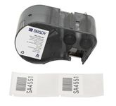 Brady Self-Laminating Polyester Pre-Sized Labels for Label Printer BMP51/BMP53/M511-140 Self Adhesive Printer Labels - Black on White, Transparent (57,15 mm (W) x 38,10 mm (H)) - M5-129-461