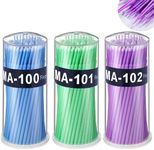 300 Pcs Repair Paint Brushes，Touch Up Paint Brushes, for Automotive Paint chip Repair, Clearance Cleaning, Available in 2.5 mm,2.0mm and 1.5 mm(L:2.5mm,Blue/M:2.0mm,Green/S:1.5mm, Purple)