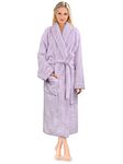 PAVILIA Premium Womens Plush Soft Robe Fluffy, Warm, Fleece Sherpa Shaggy Bathrobe, Lavender, 2X-3X