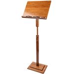 Miwayer Bamboo Conductor Music Stand, Height Adjustable, Foldable, with Wide Wooden Bookplate (Floor bamboo bracket)