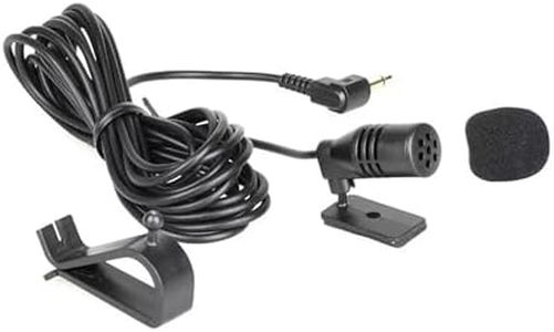 Clip on Lavalier Microphone for Car Bluetooth Handsfree Call, External 3.5mm Mic for Vehicle Head Unit with 3 Meter Long Cable