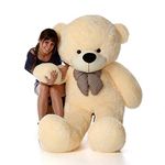 HUG 'n' FEEL SOFT TOYS Soft Toys Long Soft Lovable Huggable Cute Giant Life Size Teddy Figure Child Safe Best for Birthday Gift Valentine Gift for Girlfriend 6 FEET Cream Plush & Stuffed Toys