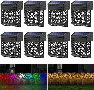 GOODFOEVER Solar Deck Lights, 8 Pack Solar Fence Lights, 2 Modes Solar LED Waterproof Lighting for Wall, Fence, Patio, Stair, Landscape, Garden,Yard, Holiday Decor, Warm White/Color Changing