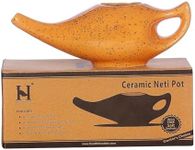 HealthGoodsAU - Freckle Pattern Orange Ceramic Neti Pot for Nasal Cleansing