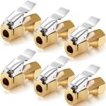 6 Pieces Brass Air Chuck Open Flow Straight Tire Chuck with Clip for Tire Inflator Gauge Compressor Accessories