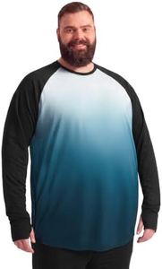 BRISIRA Mens Big and Tall Rash Guard Shirts UPF 50+ Long Sleeve Sun Shirt