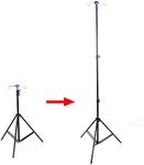 Household Iv Pole With 4 Hooks For Home Clinic, Adjustable Iv Drip Stand Infusion Holder, Height Floor Movable Stainless Steel Bracket Tripod Base(210cm(83in))