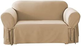 SureFit Cotton Duck Loveseat Box Cu