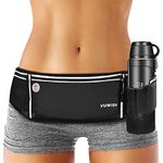 VUWISH Running Belt Fanny Pack, Adjustable Running Waist Pack Bag with Foldable Water Bottle Holder, Unisex Sport Pouch Belt for Fitness Jogging Hiking Travel,Cell Phone Holder Fits All Phones iPhone