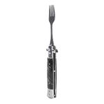 Camping Utensils Fork, Ergonomic Handle One Button Flick Multifunctional Folding Spring Fork Sturdy for Hiking (Black)