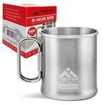 Terra Incognita Stainless Steel Camping Mug - Lightweight & Durable Backpacking Cup - BPA-Free Camping Cups Metal for Outdoor Adventures (500 ml)