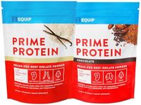 Equip Foods Chocolate Prime Protein Powder - Vanilla & Chocolate - Grass-Fed Isolate Beef Protein Powder - Paleo and Gluten Free Protein Powder - Helps Build and Repair Tissue, Gluten Free