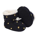 Baby Boys Girls Winter Boots Infant Warm Fleece Cute Slippers Socks Cozy Soft Anti Slip for Newborn Todder First Walking Booties Shoes 0-6 Months Heart Blue