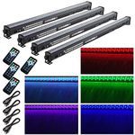 AW 4 Pack 30W 252Pcs LED Wall Washer Light Bar Remote Control DMX RGB Color Changing Carnival for Party Stage Casinos Bar Decor