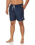 Nautica Men's Quick Dry All Over Classic Anchor Print Swim Trunk, Navy, XX-Large