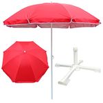 Arun & Sons Garden Umbrella with Stand Big Size 6ft Canopy Outdoor Garden Umbrella for Hotel,Tares,Garden,Resort Patio Umbrella for Rain and Sun Protation (Diameter 6ft) Red