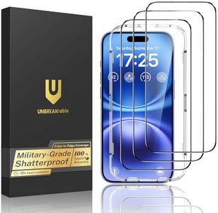 UNBREAKcable 3-Pack Screen Protector for iPhone 16/15, Shatterproof Tempered Glass [Easy Installation Frame] [99.99% HD Clear] [Case Friendly] [9H Hardness] [Full Coverage] for Apple 6.1 inch