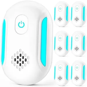 [2025 Upgraded] Ultrasonic Insect & Pest Indoor Repeller, Plug-in Control Electronic Repellent for Roach, Mouse, Rodent, Bugs, Mosquito, Spider, Mice, Ant, 2 Mode Switching (6 Pack)
