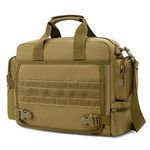 CamGo Tactical Briefcase 14 inch Laptop Messenger Bag Military Style Shoulder Bag Handbag for Men (Brown), Brown, One-size