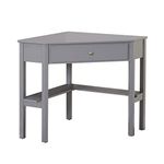 Target Marketing Systems Ellen Corner Desk Drawer and One Storage Shelf for Living Room, Bedroom, or Home Office, Small Computer Table, 42" W x 30" H, Gray