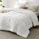 Bedsure Comforters Full Size, Down Alternative Comforter for All Season, Soft Prewashed Comforter with 4 Tabs, Lightweight & Warm Bedding- Machine Washable (White, Full, 86x82 inches)