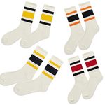 seagallery Women Crew Socks Athltic Socks Retro Casual Striped Crew Cocks Multicoloured Socks For Women