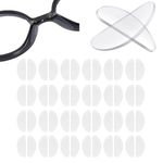 24 Pairs Silicone Glasses Nose Pads, 1mm Ultra-Thin Anti-Slip Adhesive Eyeglass Nose Grips, Clear Replacement Nose Cushions Protectors to Stop Glasses Slipping Down for Plastic Frames & Sunglasses