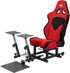 SimFab Modular Flight Simulator Pit For General, Civil and Commercial Aviation, MSFS Edition, Compatible With Logitech, Honeycomb, Turtle Beach, CH Products (Red)