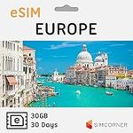 Europe & UK Travel eSim Card - 30GB