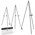 Arteza Display Easel Stand, Pack of 3, 160 cm Height, Black, Portable Easels, Art Supplies for Trade Shows, Presentations, Weddings, and Art Displays