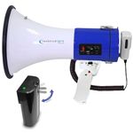 Technical Pro Portable 75-Watt Megaphone Bullhorn Speaker w/Detachable Microphone w/Rechargeable Battery, a Built-in AC Wall Charger, Good for Trainers, Soccer, Coaches, Cheer Leaders