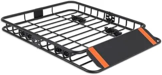 Zstar 46''x36''x5'' Roof Rack Basket, Cargo Carrier with Extension Black Car Top Luggage Holder, 200LBS Heavy Duty, Carrier Basket for SUV, Truck or RV Camping Storage Steel Construction