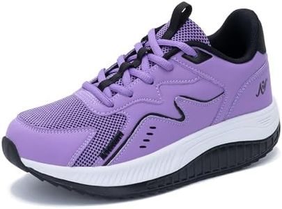 ephiza Womens Walking Shoes Arch Support Plantar Fasciitis Sneakers Cushion Pain Relief Tennis, Purple, 10