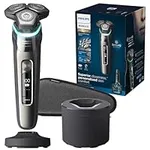 Philips Norelco Electric Shaver 9800, Rotary Shaver with Pressure Sensor, Travel Case, Quick Clean Pod, Pop-up Trimmer and Charging Stand. Rechargeable Wet & Dry Electric Razor for Men, S9987/85